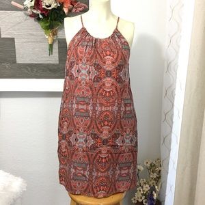 LUCKY BRAND ORANGE PAISLEY DRESS W/POCKETS XS
